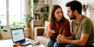 Couple discutant sur l'utilisation de la pilule contraceptive